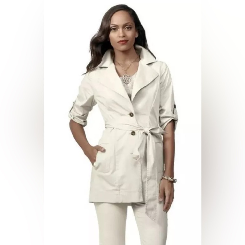 Cabi Women’s Classic Tan Beige Sandy Trench Coat Jacket Style Size 10